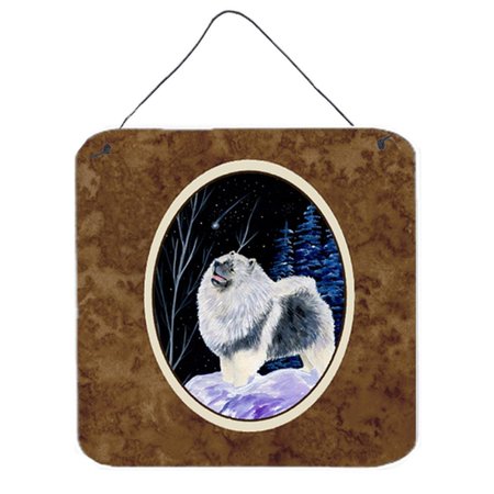 MICASA 6 In. Starry Night Keeshond Aluminium Metal Wall Or Door Hanging Prints MI237532